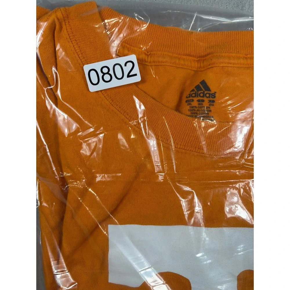 Adidas Tennessee Volunteers Mens 2XL Orange T-Shirt NCAA Vols Logo Short Sleeve‎